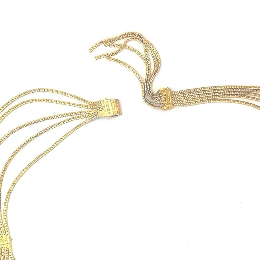 Vintage Christian Dior Gold Multi Strand Logo Medallion Curb Link Belly Chain - Picture 11 of 16